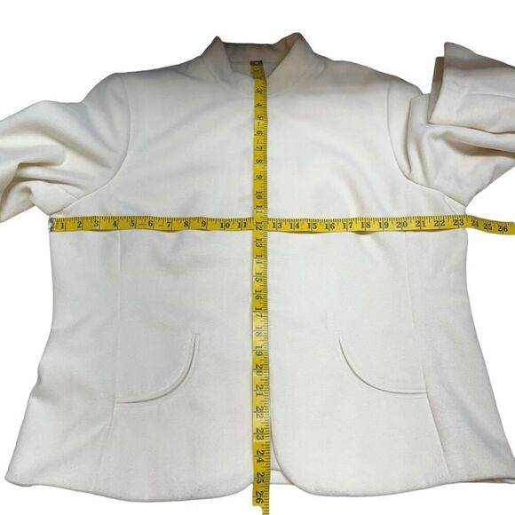 Chicos Mandarin Collar Blazer Jacket Size XL 16 Off White Lined Career Job - Picture 11 of 13